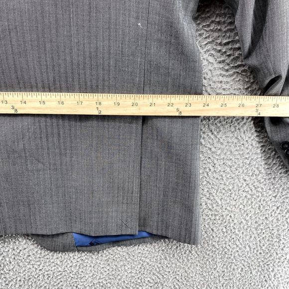 Vince Camuto Jacket Adult 48L Gray Striped Wool Slim Fit Blazer Coat Formal Mens - Picture 12 of 13